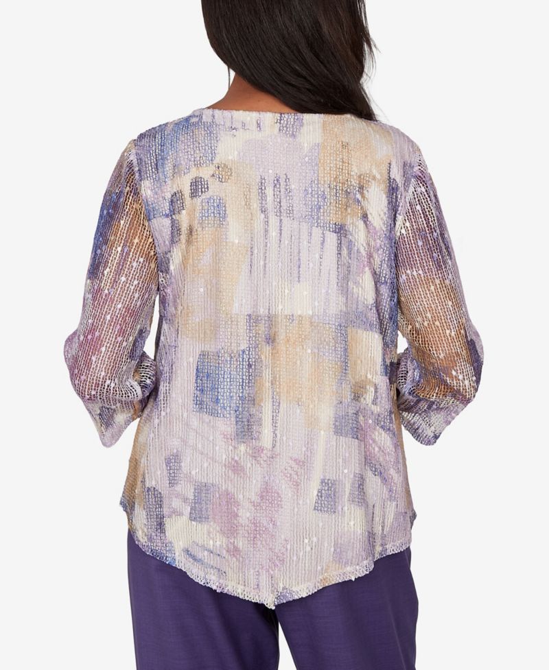 Petite Grand Bazaar Stained Glass Mesh Top with Necklace