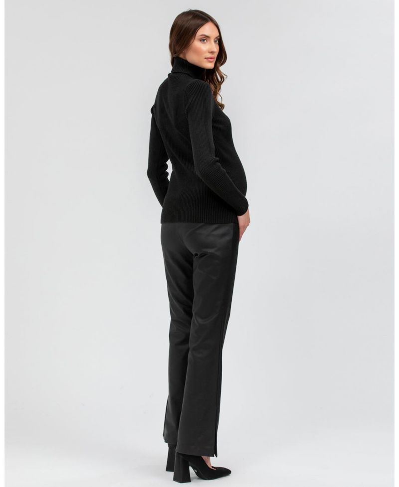 Maternity Long Sleeve Turtleneck Rib Knit Jumper Aurora