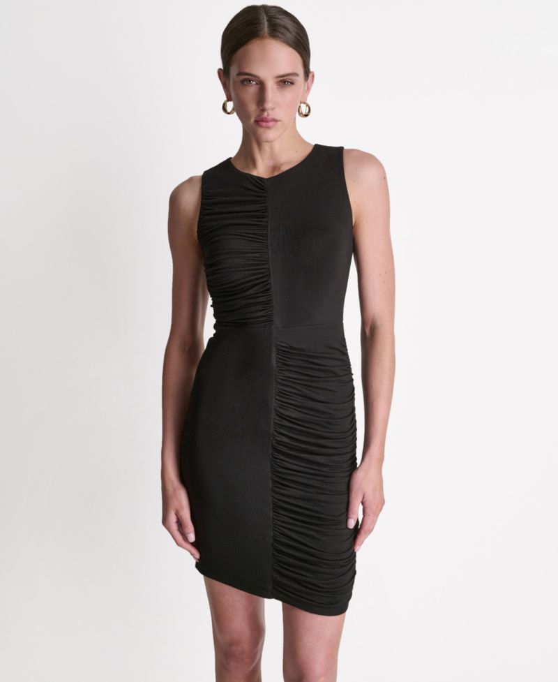 Women's Ruched Sleeveless Bodycon Dress