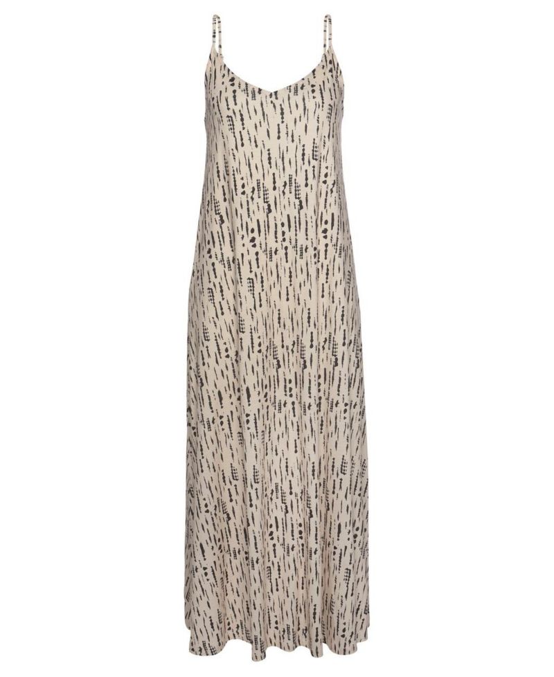 Women's Viscose Printed Tie Back V-Neck Maxi Dress