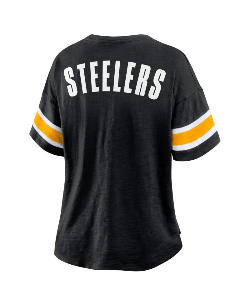 Women's Black Pittsburgh Steelers Redzone Curl Route T-Shirt