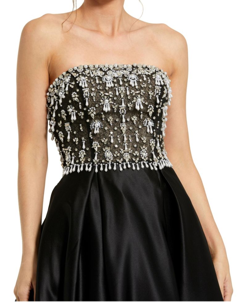Women's Strapless Embellished Top Satin Ballgown