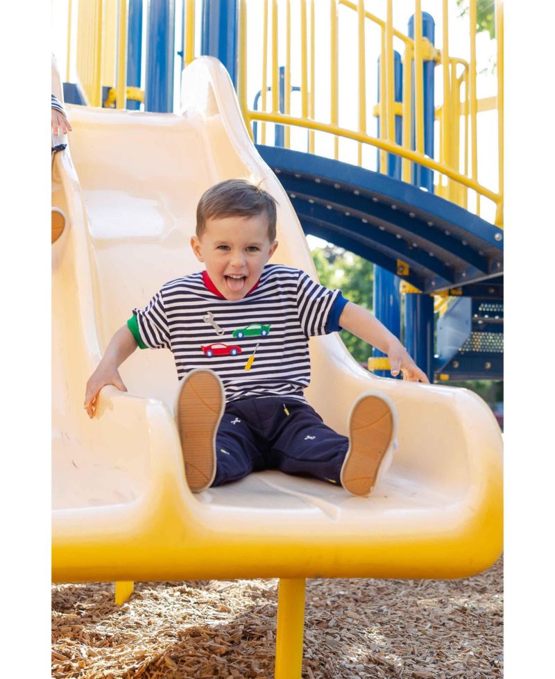Baby Boy (12M-24M) Stripe Knit T-Shirt With Cars and Tools