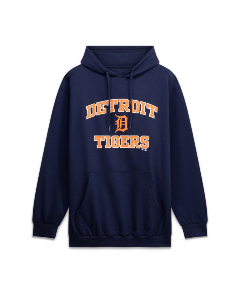 Men's Navy Detroit Tigers Big & Tall Heart & Soul Hoodie
