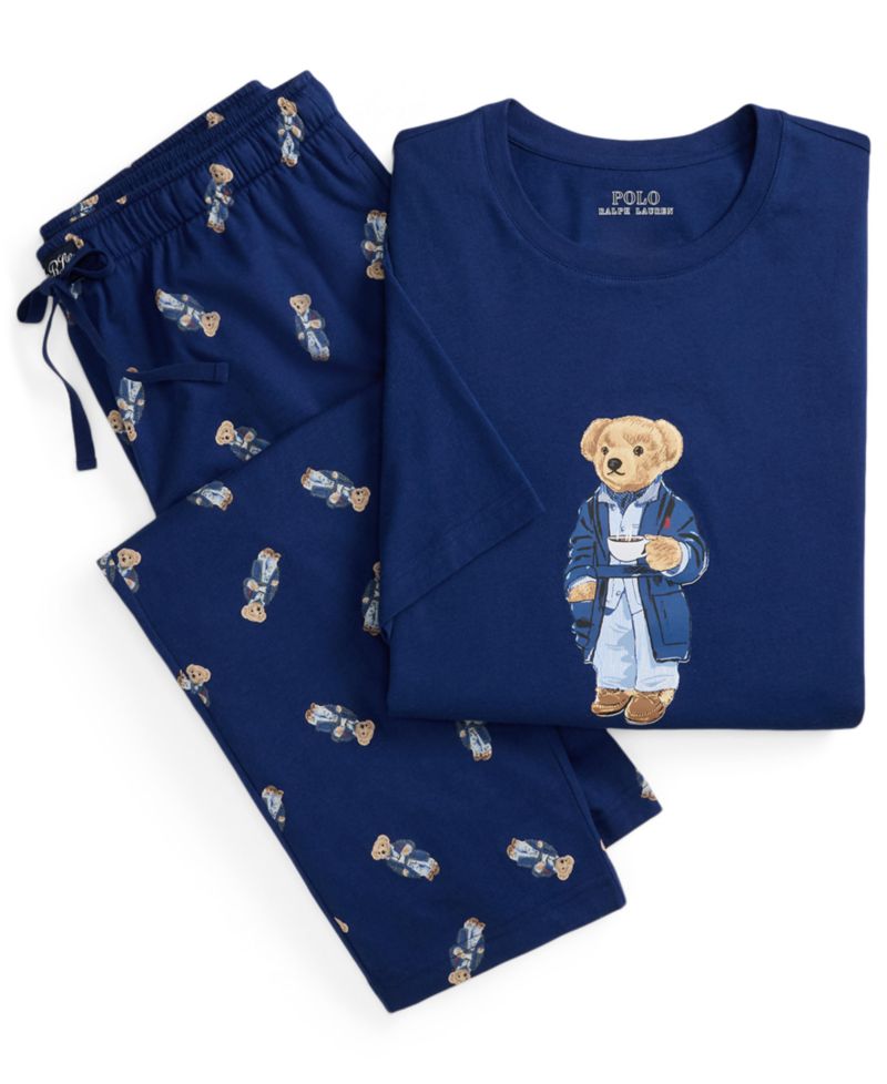 Мужская футболка Polo Bear и пижамные штаны, комплект из 2 предметов