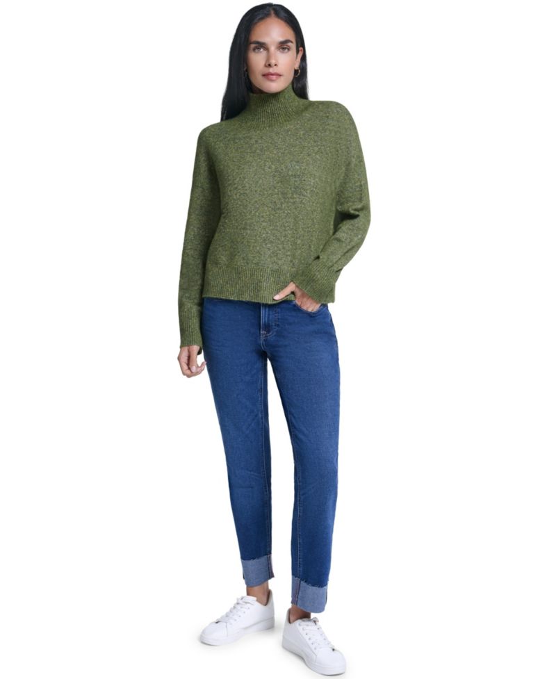 Women's Funnel-Neck Long-Sleeve Sweater