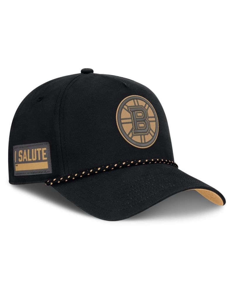 Men's Black Boston Bruins Military Appreciation Authentic Pro A-Frame Adjustable Hat