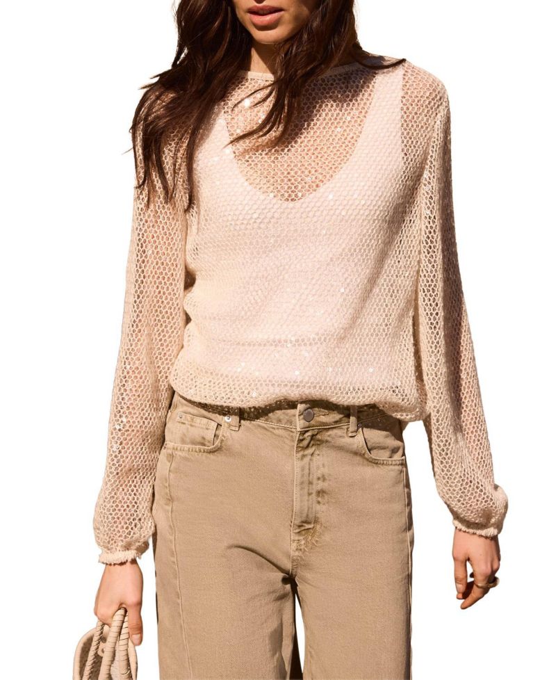 Women's Sequin Layered Balloon Top