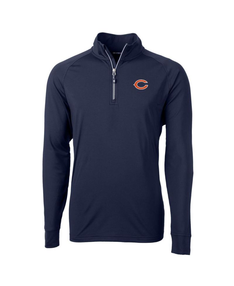 Men's Navy Chicago Bears Adapt Eco Knit Quarter-Zip Pullover Jacket