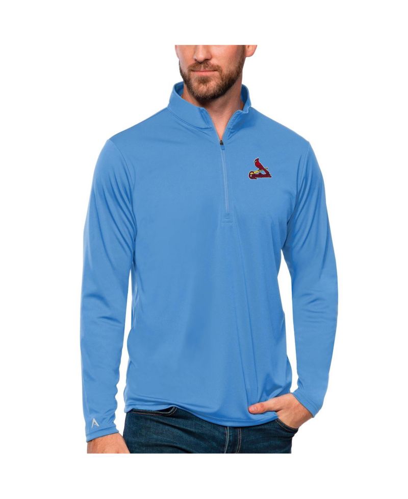 Men's Powder Blue St. Louis Cardinals Tribute Quarter-Zip Pullover Top