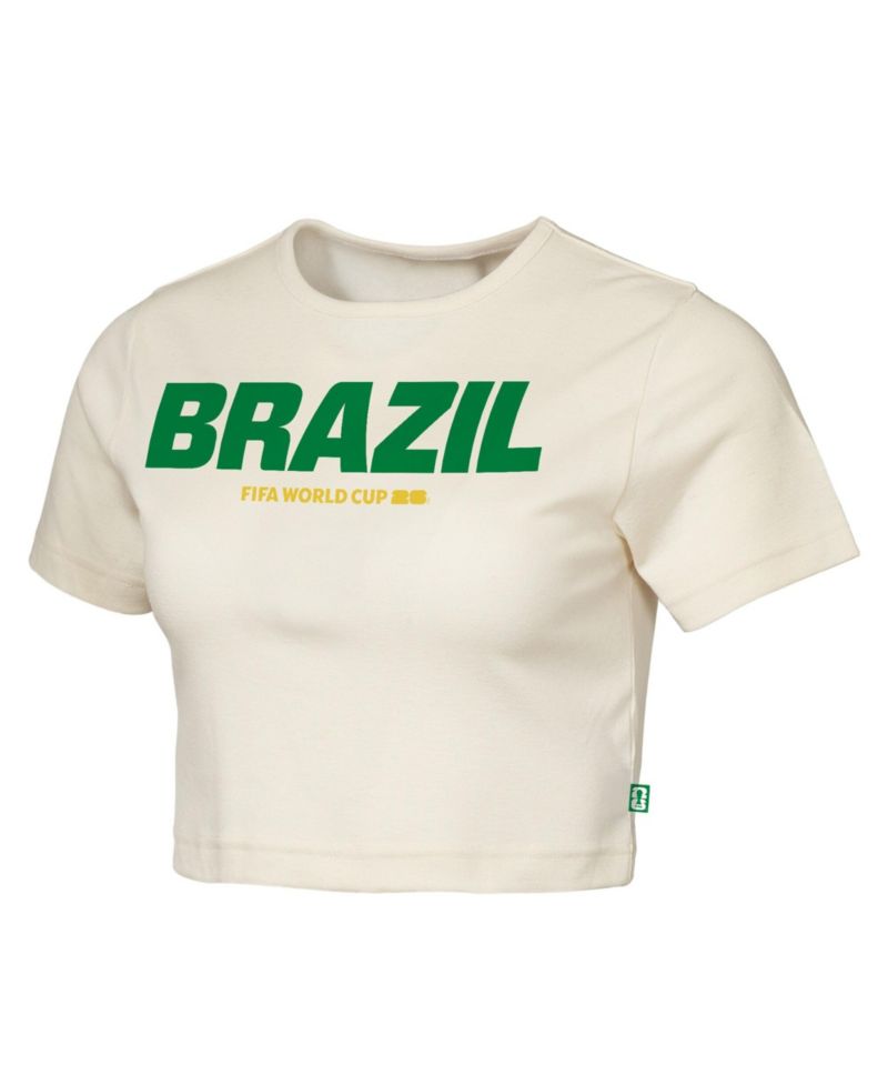 Women's Natural Brazil FIFA World Cup 2026 Elote Squad Cropped T-Shirt