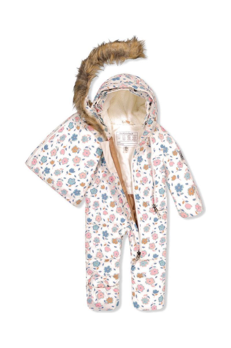 Baby Baby Girl 3M-24M Snug One Piece Snowsuit Adapted for Car Seats with Floral Print