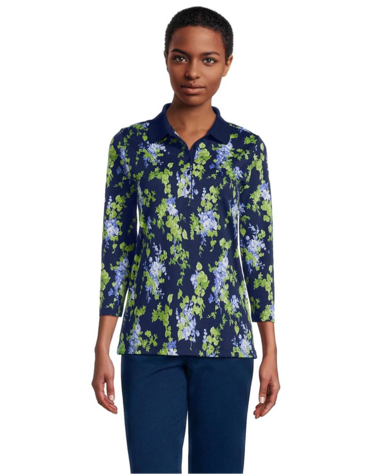 Women's 3/4 Sleeve Supima Cotton Polo Shirt