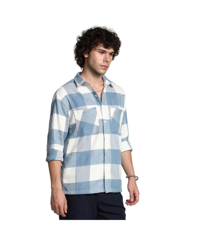 Men's Powder Blue Buffalo Utility Shacket