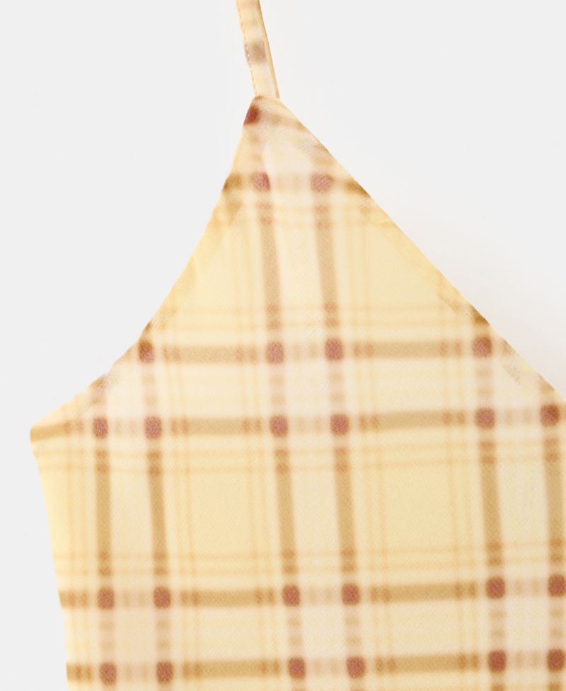 Women's Check Asymmetrical Dress