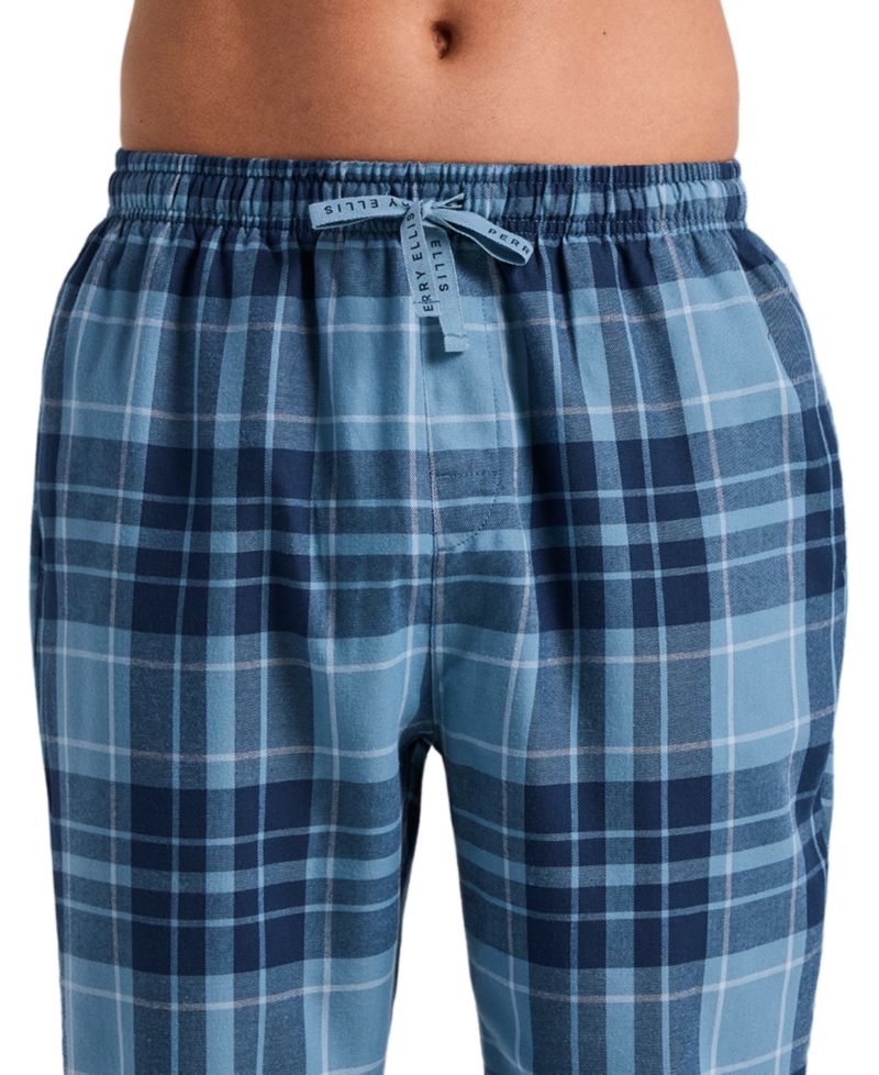 Men's Flannel Plaid Drawstring Waist Sleep Pants