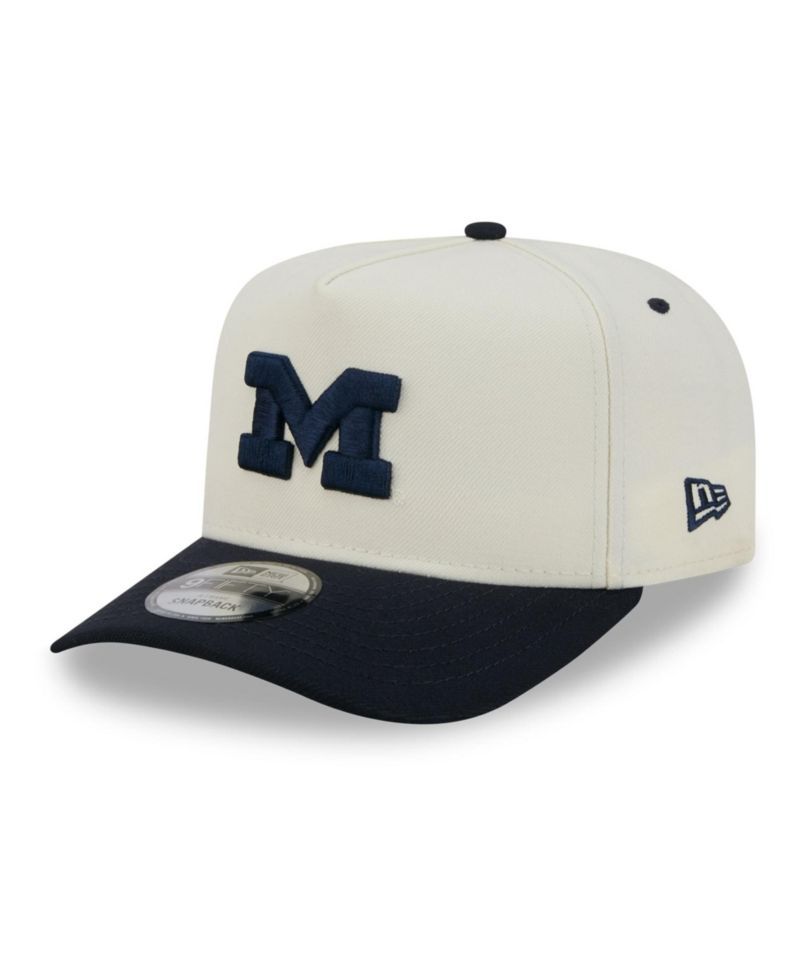 Men's and Women's White/Navy Michigan Wolverines A-Frame 9FIFTY Snapback Hat