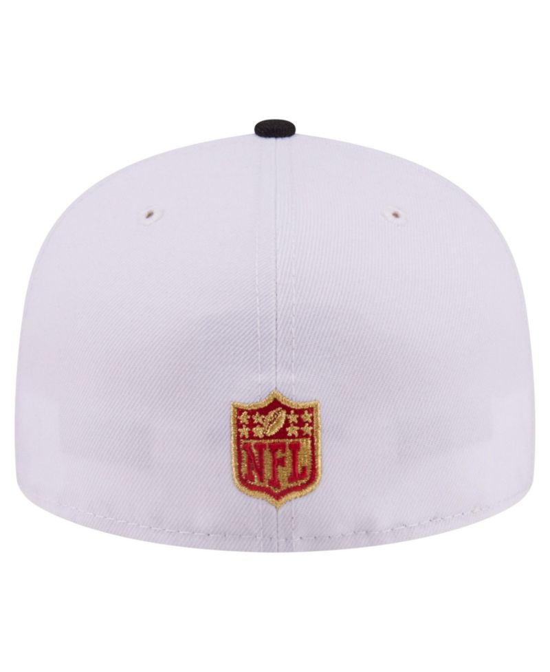Men's White/Black San Francisco 49ers Retro Swoop 59FIFTY Fitted Hat
