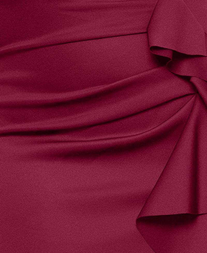 Plus Scuba Off-The-Shoulder Gown