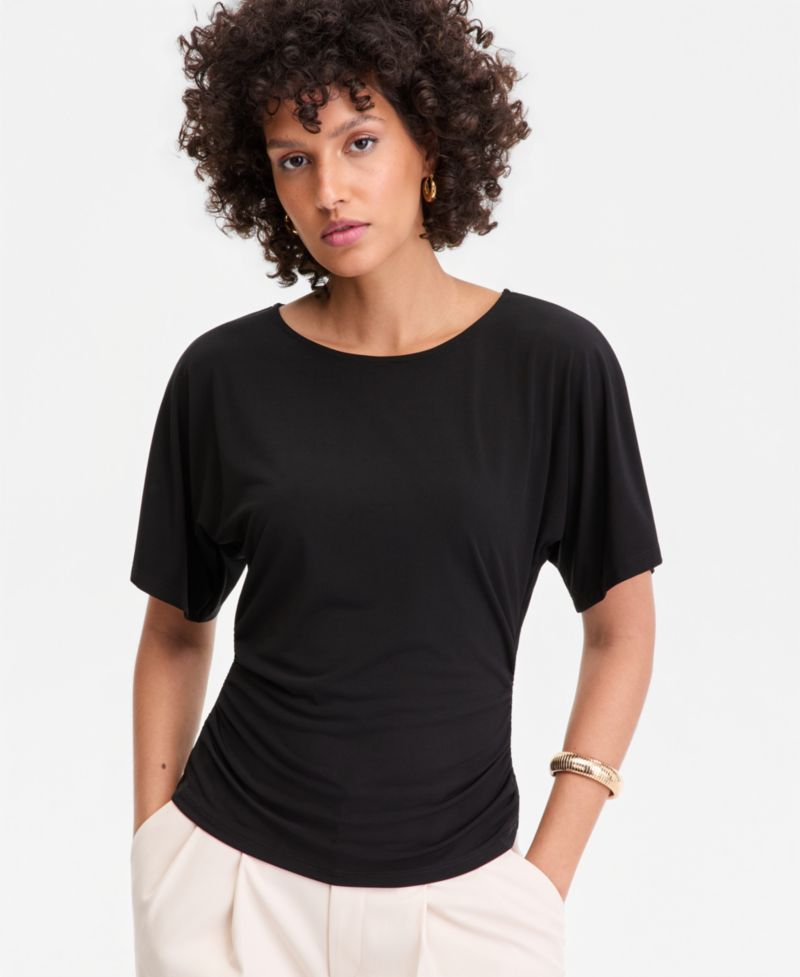 Women's Ruched-Waist Short-Sleeve T-Shirt