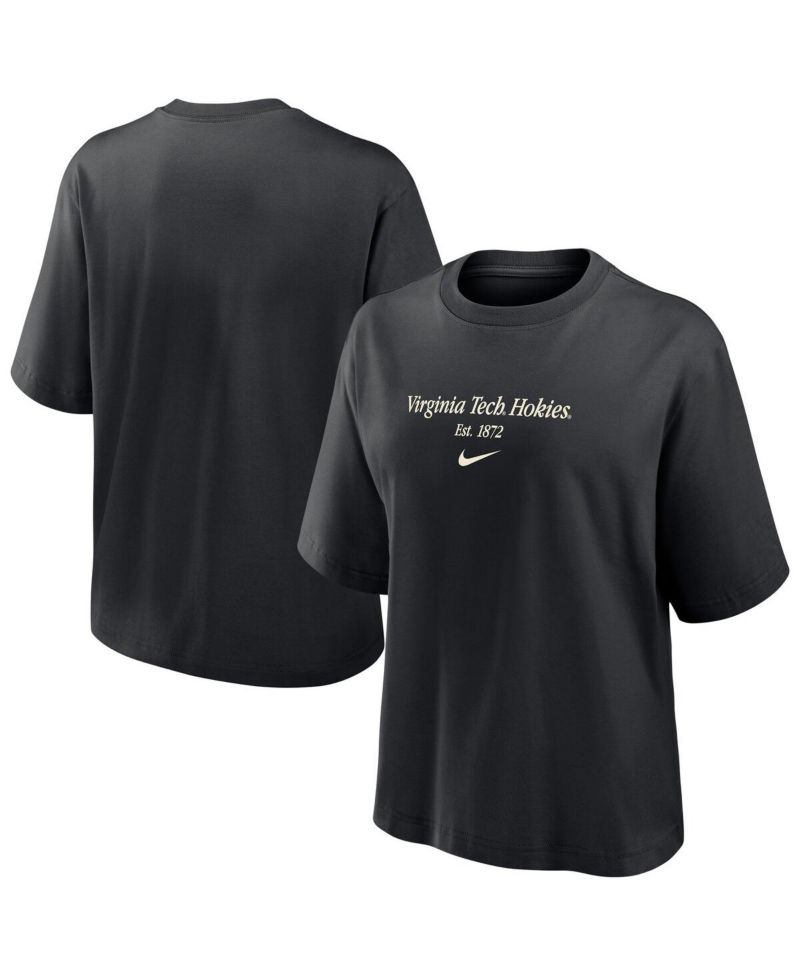 Women's Black Virginia Tech Hokies Boxy T-Shirt