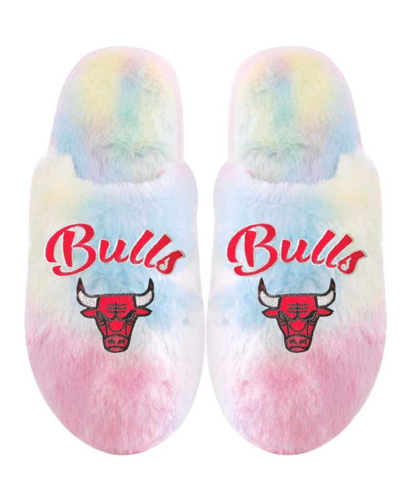 Youth Boys and Girls Chicago Bulls Rainbow Script Slippers