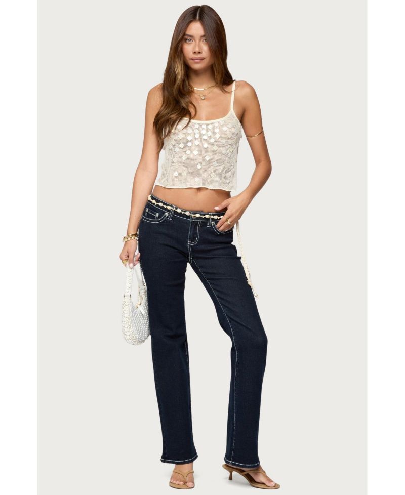 Womens Louis Contrast Low Rise Jeans