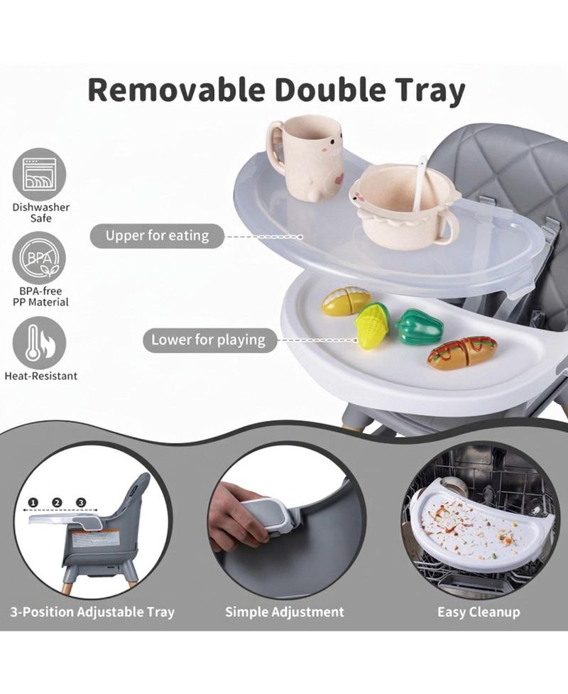 9-in-1 Convertible High Chair for Babies and Toddlers with Seat Cushion
