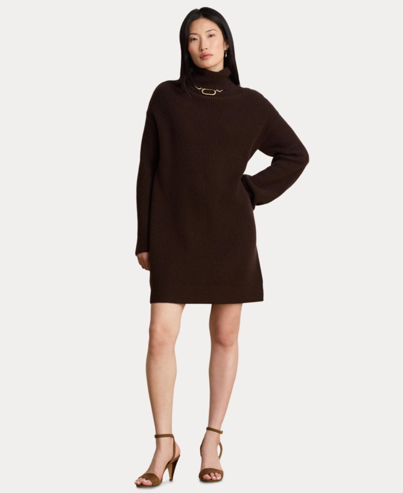 Women's Areena Wool-Cashmere Turtleneck Cocoon Sweater Dress