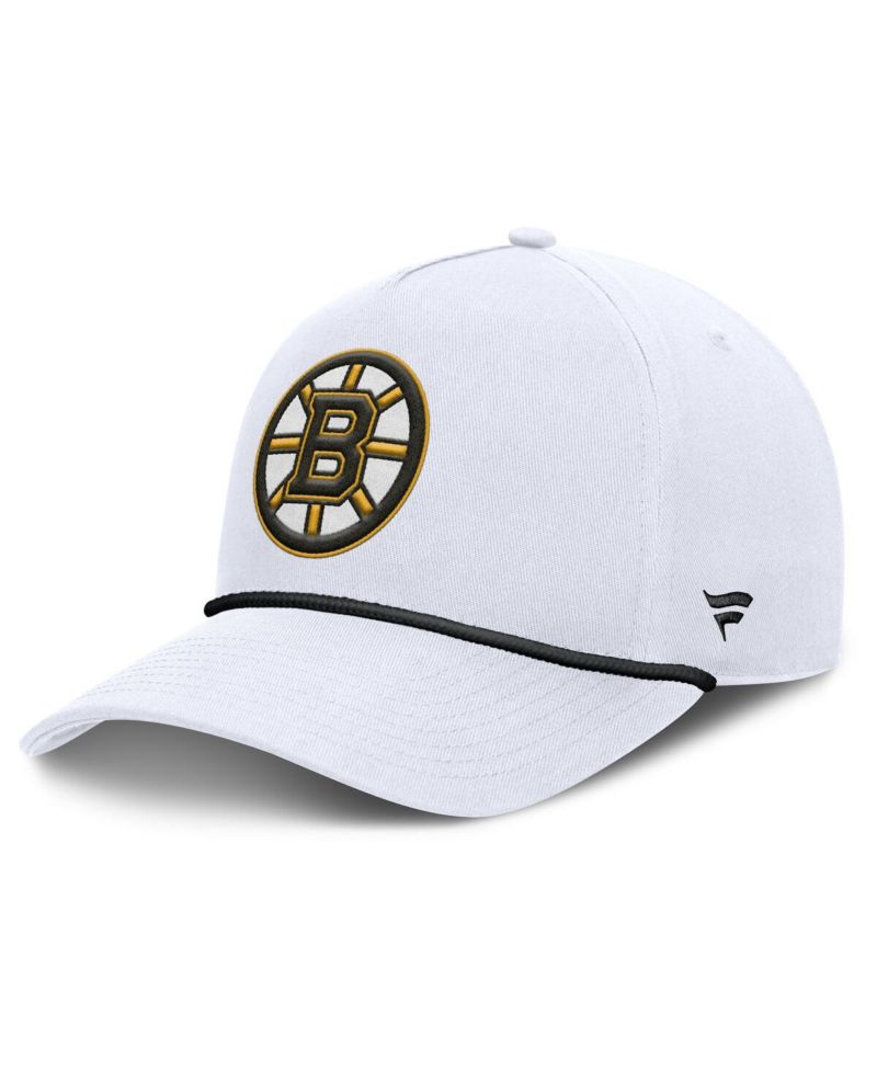 Men's White Boston Bruins Rope A-Frame Adjustable Hat