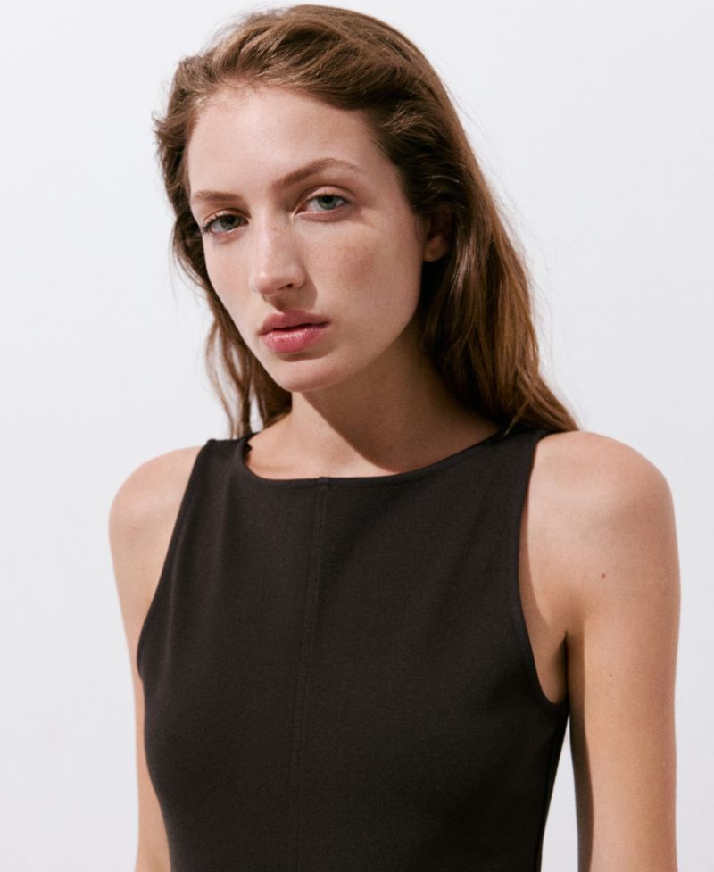 Women's Fit & Flare Mini Ruffled Hem Dress