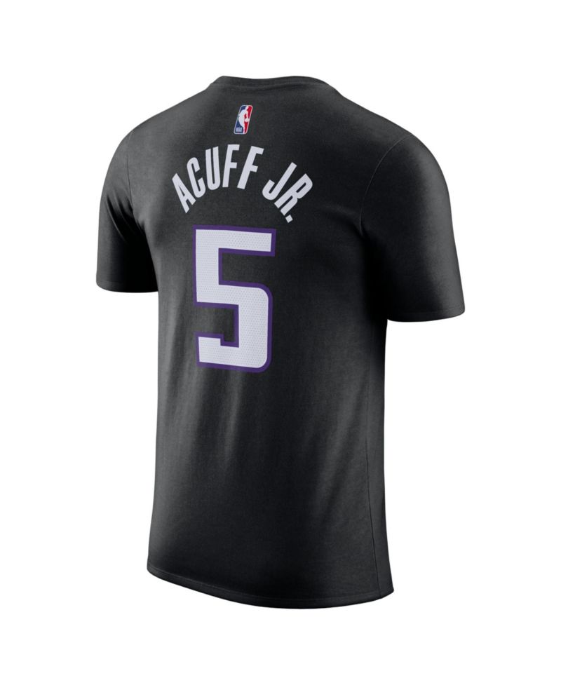 Men's and Women's Darius Acuff Jr. Black Sacramento Kings Icon Edition Name & Number T-Shirt