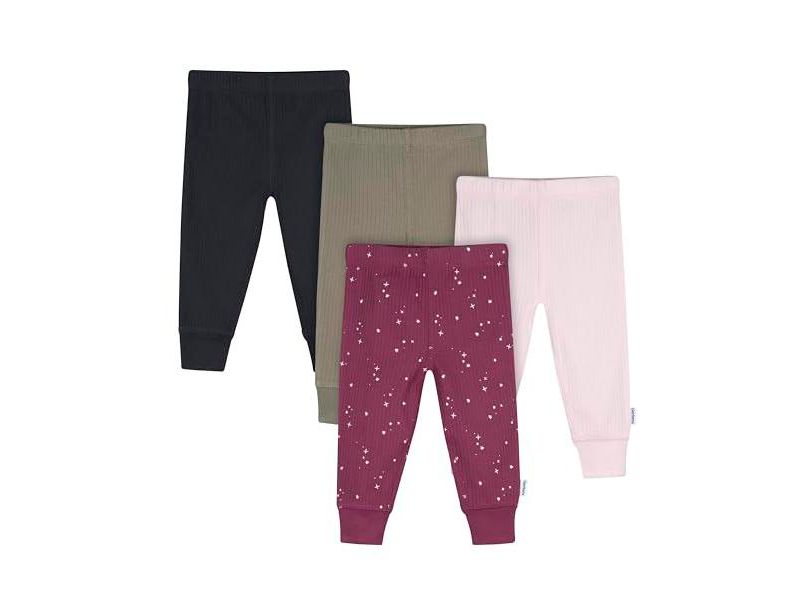 Baby Girls 0M - 24M Vanilla Active Pants, 4-Pack