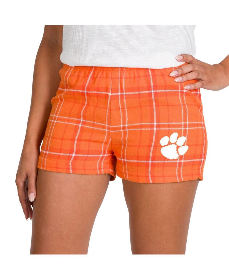 Women's Orange/White Clemson Tigers Ultimate Flannel Shorts