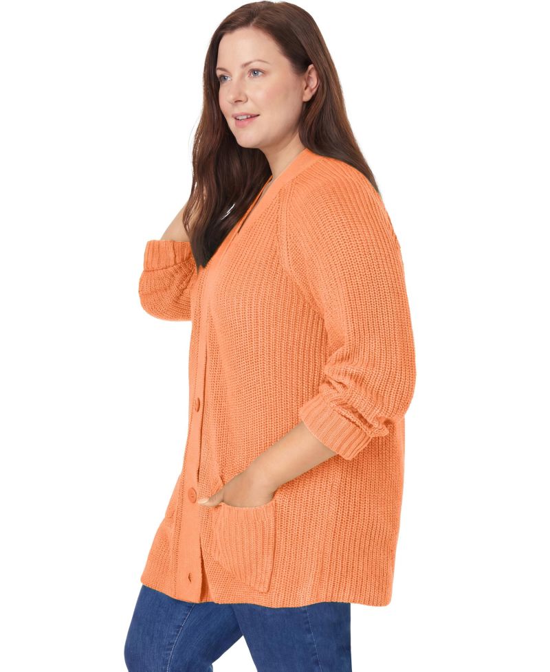 Women's Within Button-Front Shaker Cardigan Sweater