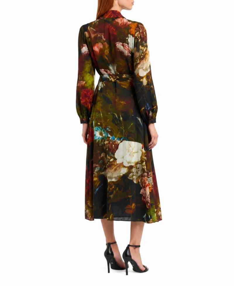 Women's Mika Long-Sleeve Floral-Print Midi Dress