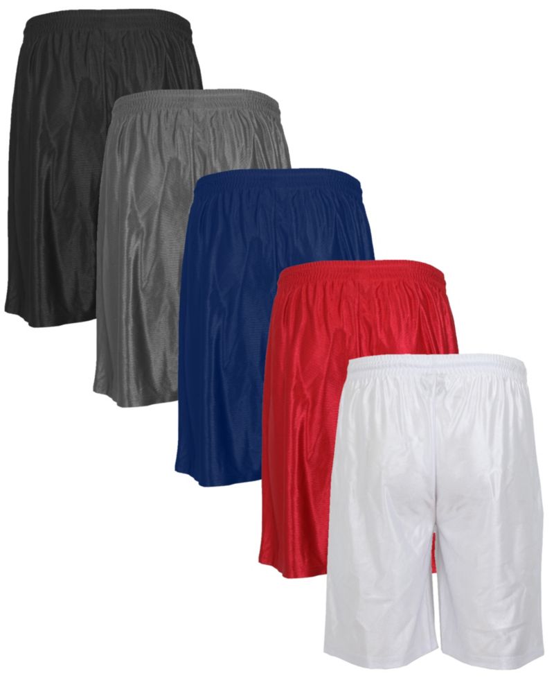 Men's 5-Pack Lightweight Breathable Moisture Wicking Mesh Shorts