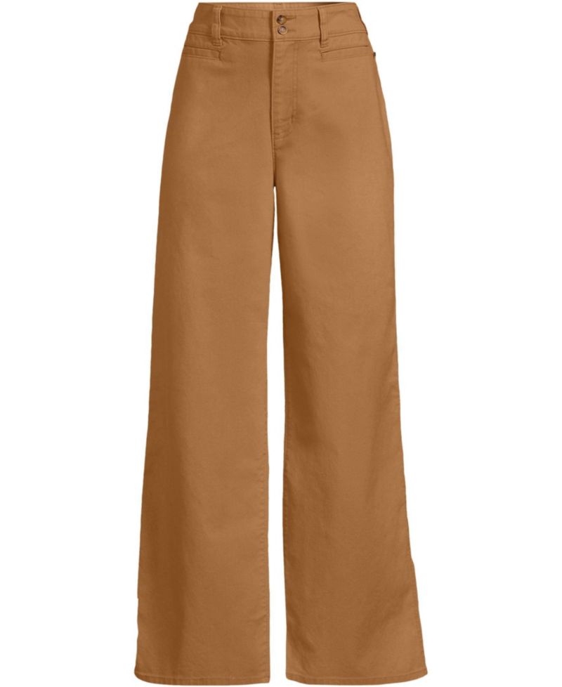 Women's Stretch Canvas High Rise Wide Leg Pants