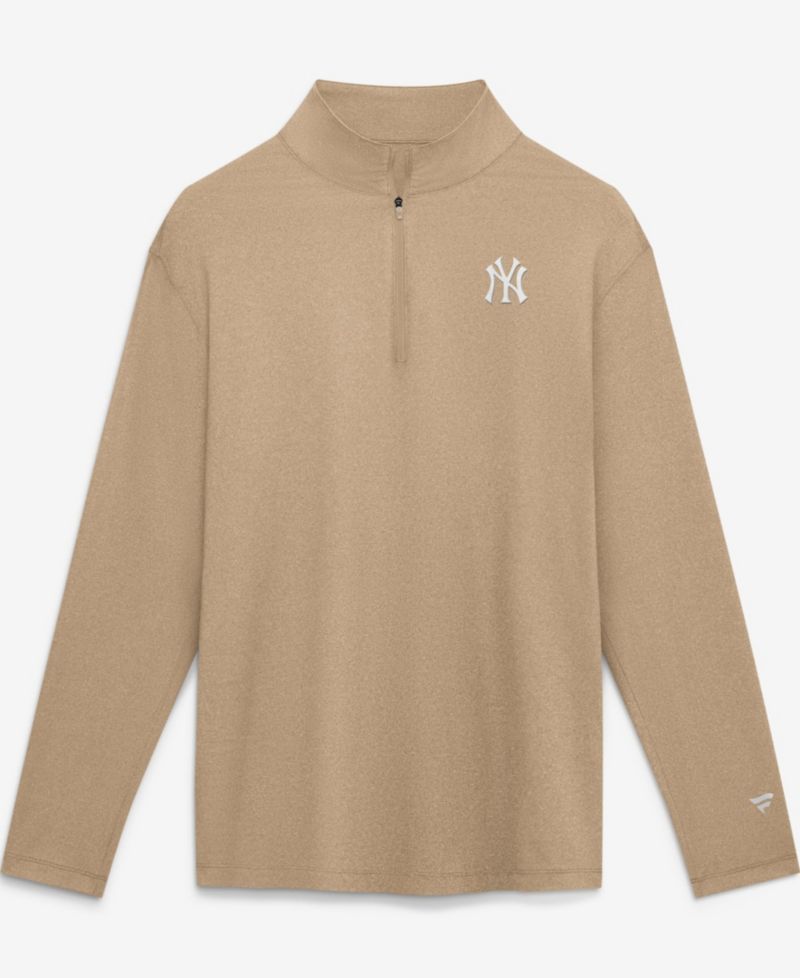Men's Khaki New York Yankees Clutch Quarter-Zip Pullover Sweatshirt