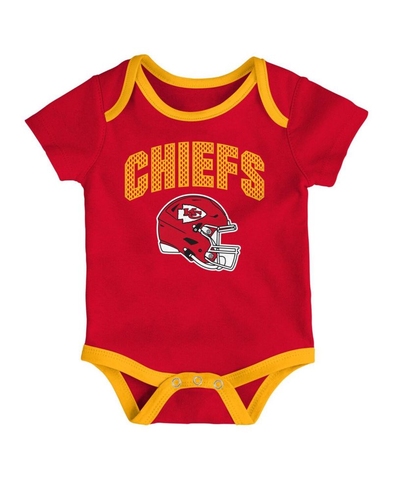 Baby Boys and Girls 3-Piece Kansas City Chiefs All Day Play Bodysuit Set