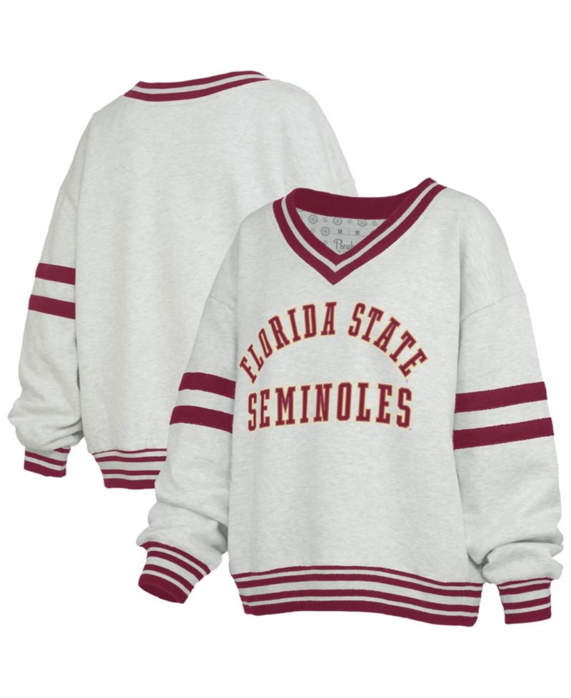 Women's Florida State Seminoles Oates V-Neck Dropped-Shoulder Tackle-Twill Sweatshirt