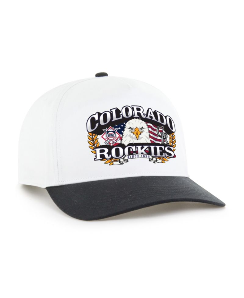 Men's White/Black Colorado Rockies Americana Eagle Hitch Adjustable Hat