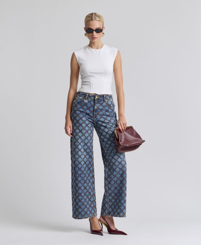 Women's Mid-Rise Wide-Leg Jeans