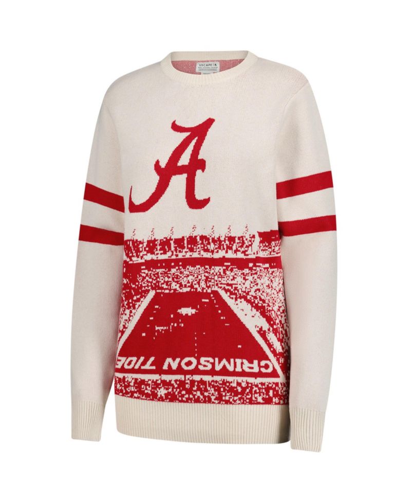 Men's and Women's Cream Alabama Crimson Tide Renew Knit Stadium Sweater