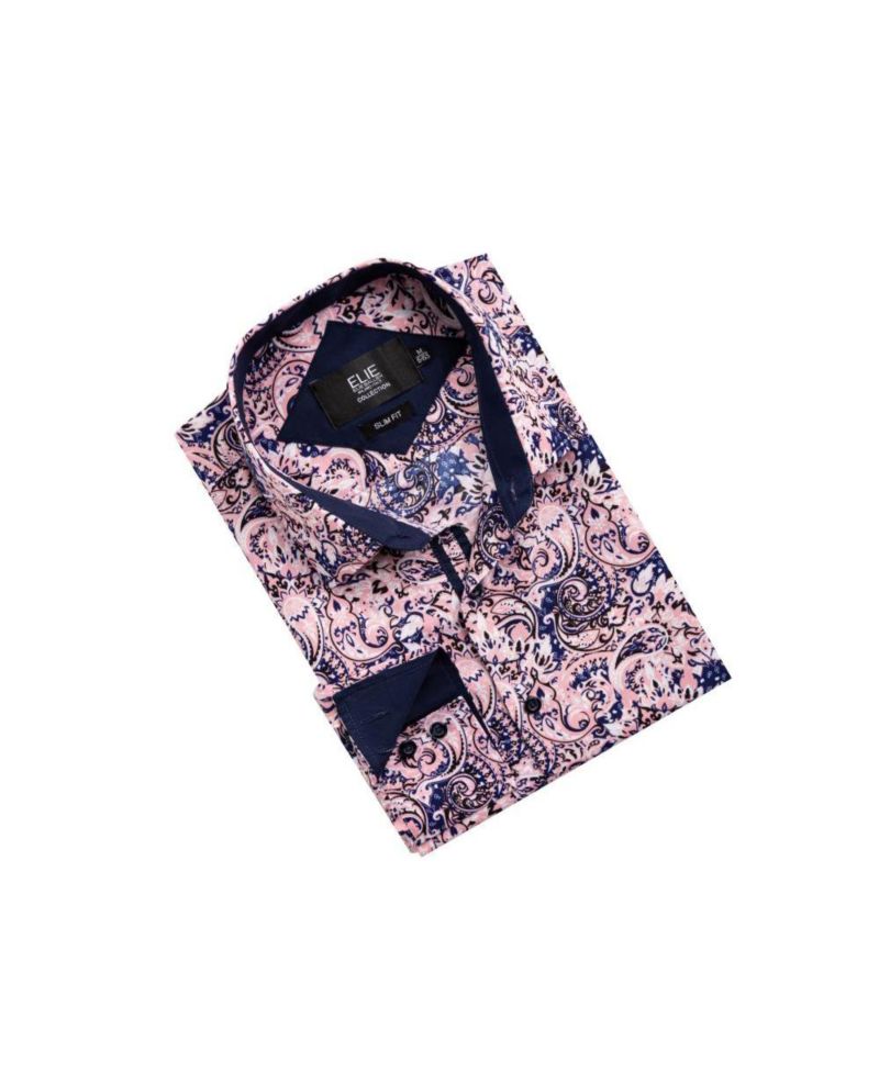 Men's Slim Fit Stylish Paisley Print Shirt