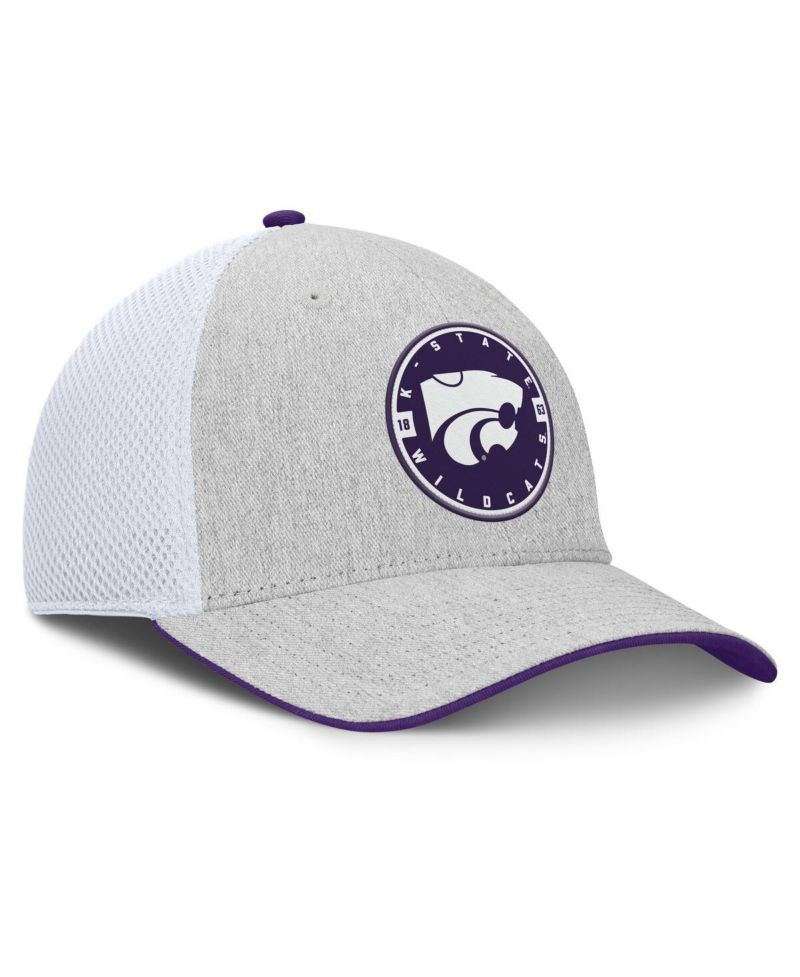 Men's Heather Gray/White Kansas State Wildcats Trigger Flex Hat