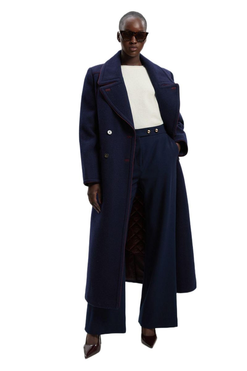 Women's Tailored Padded Lined Midi Coat