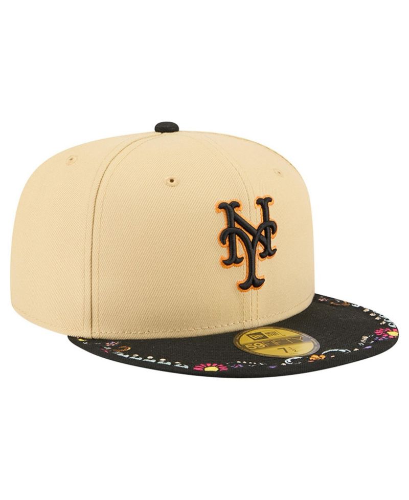 Men's Light Beige New York Mets Two-Tone Embroidered Visor 59FIFTY Fitted Hat