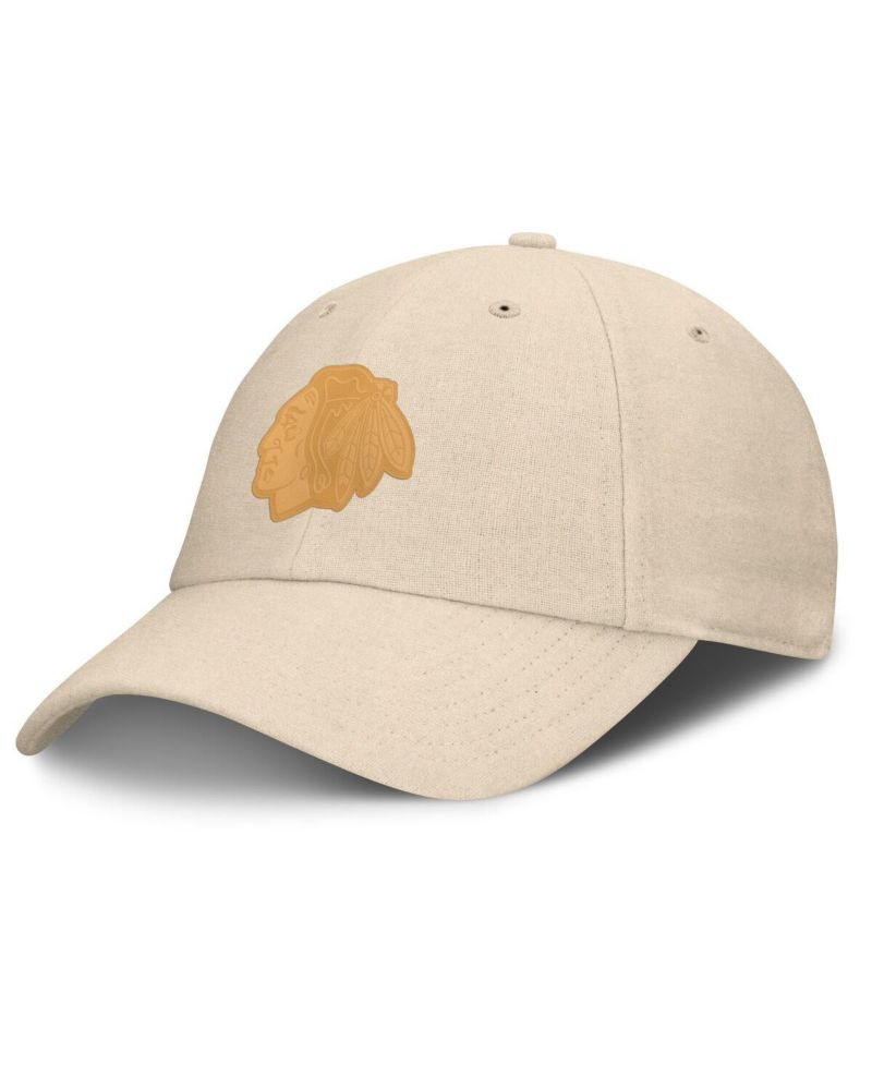 Men's Tan Chicago Blackhawks Front Office Canvas Adjustable Hat