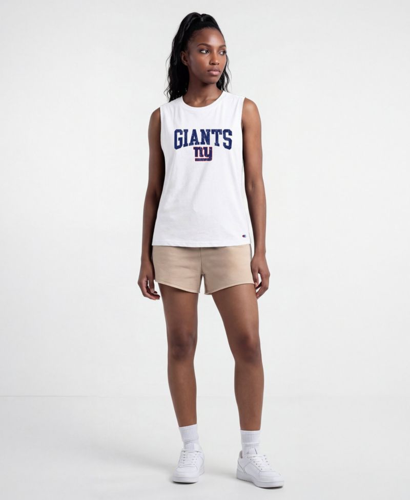 Women's New York Giants Crewneck Distressed Muscle Tank Top